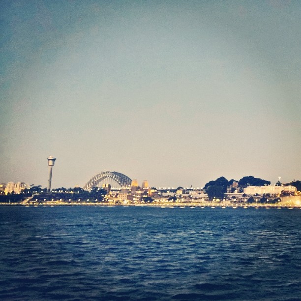 One of the many #harbours in #Sydney right before the #sunset.  #View from in front of the #FlyingFish #restaurant.