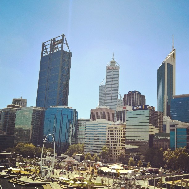 View of #Perth #CBD #skyline from the top of the #PerthBellTower