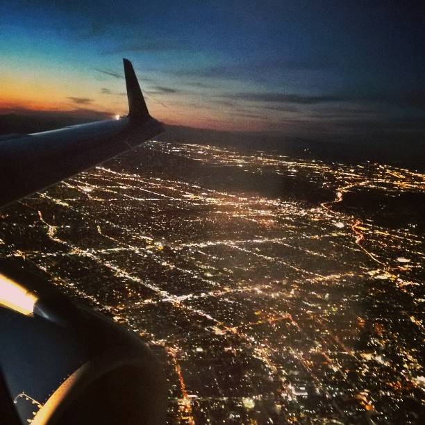 #LA at #night.  #Aerialview #WindowSeat