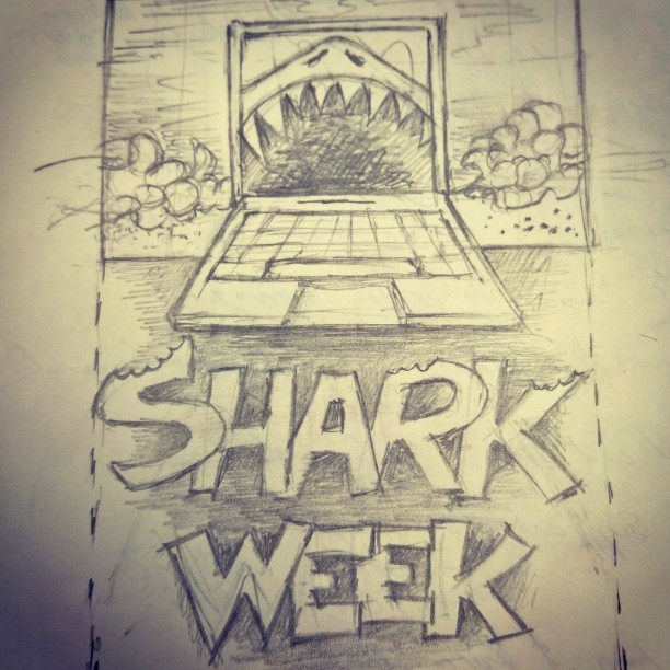 #sharkweek #sketch #late #poster #design