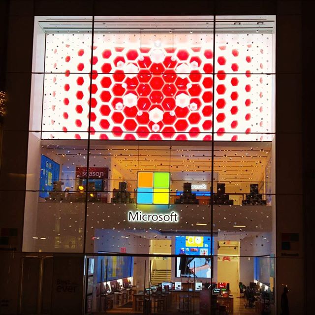 #digitalmaterials #red #holiday #facade #microsoftstore