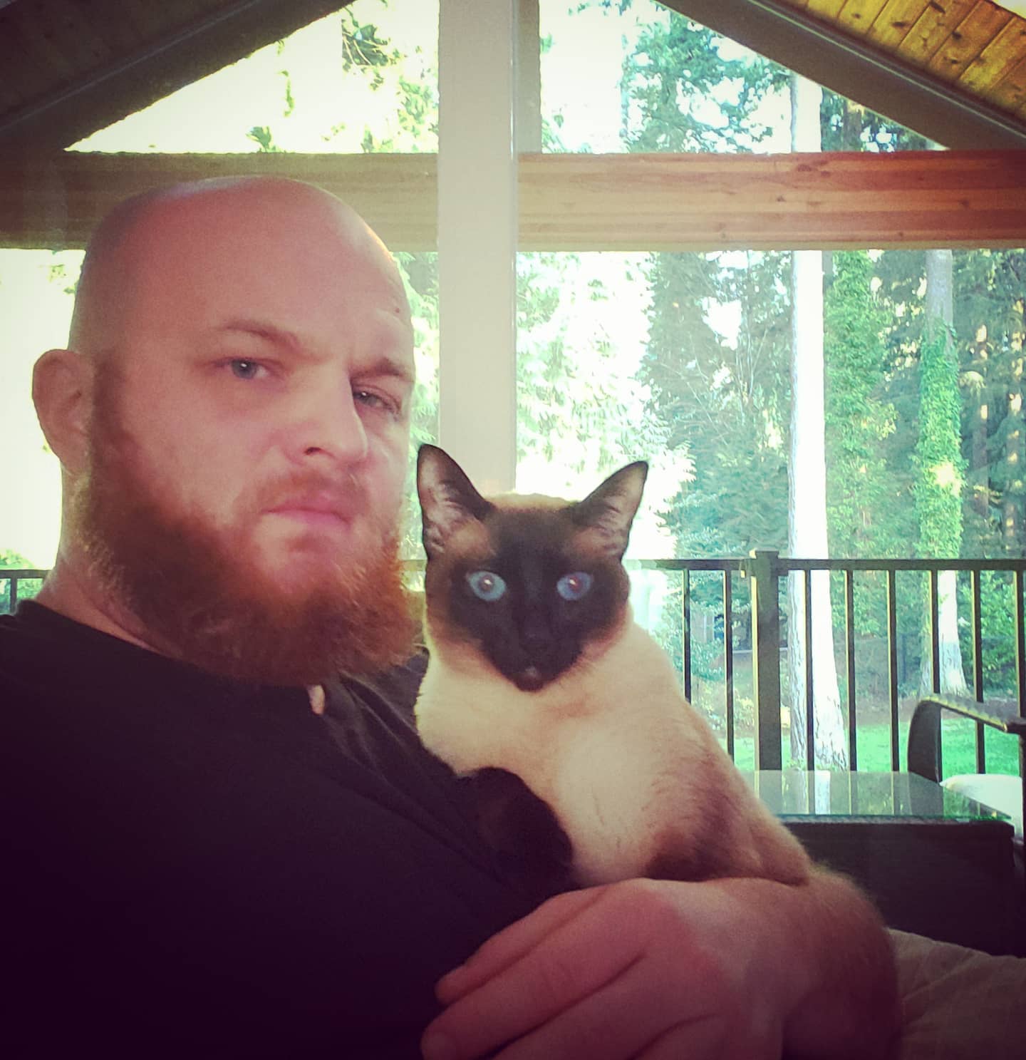 #me #mybeard and #mycat. #siamesecat #PNW #GaleEstates